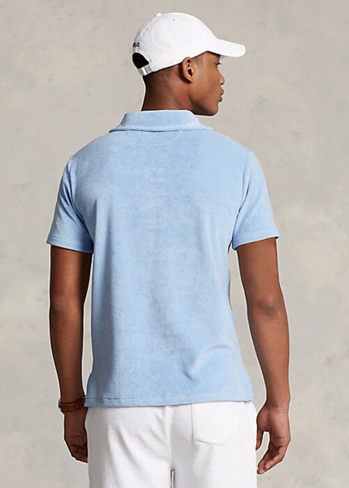 AZURE Men’s Ralph Lauren Custom Slim Fit Terry Polo Shirts AZURE Men’s Ralph Lauren Custom Slim Fit Terry Polo Shirts