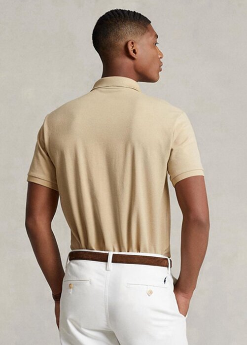 Beige Men’s Ralph Lauren Custom Slim Fit Mesh Polo Shirts Beige Men’s Ralph Lauren Custom Slim Fit Mesh Polo Shirts