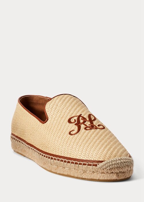 Beige Men’s Ralph Lauren Embroidered Canvas Loafers Beige Men’s Ralph Lauren Embroidered Canvas Loafers