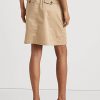 Beige Women’s Ralph Lauren Belted Micro-Sanded Twill Skirts