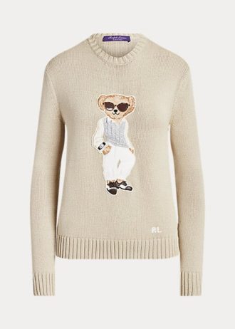 beige women s ralph lauren cable bear silk sweaters 2 330x462 - Beige Women's Ralph Lauren Cable Bear Silk Sweaters
