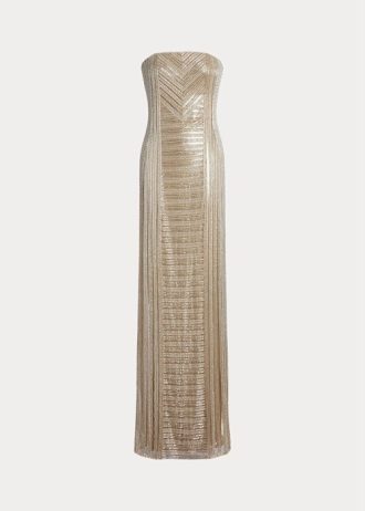 Beige Women’s Ralph Lauren Collingwood Embellished Evening Dress