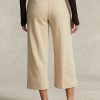 Beige Women’s Ralph Lauren Cropped Fleece Wide-Leg Pants