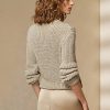 Beige Women’s Ralph Lauren Embellished Silk Rollneck Sweaters