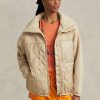 Beige Women’s Ralph Lauren Hybrid High-Pile & Ripstop-Panel Jackets