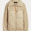 Beige Women’s Ralph Lauren Hybrid High-Pile & Ripstop-Panel Jackets