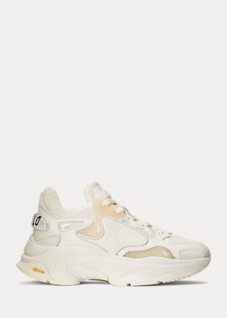 Beige Women’s Ralph Lauren Logo Tech Sneakers