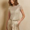 Beige Women’s Ralph Lauren Mesh Short-Sleeve Sweaters