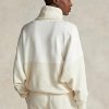 Beige Women’s Ralph Lauren Panelled Funnelneck Fleece Pullover Sweatshirts