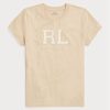 Beige Women’s Ralph Lauren Rl-suede-applique Jersey T Shirts Beige Women’s Ralph Lauren Rl-suede-applique Jersey T Shirts