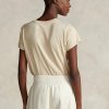 Beige Women’s Ralph Lauren Rl-suede-applique Jersey T Shirts Beige Women’s Ralph Lauren Rl-suede-applique Jersey T Shirts