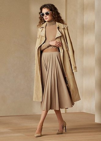 Beige Women’s Ralph Lauren Witley Stretch Flannel Skirts