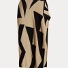 Black / Brown Women’s Ralph Lauren Geo-Print Cotton-Blend Pencil Skirts