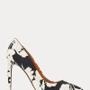 Black / Cream Women’s Ralph Lauren Celia Floral-Print Heels