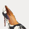 Black / Cream Women’s Ralph Lauren Celia Floral-Print Heels