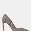 Black / Cream Women’s Ralph Lauren Celia Glen Plaid Wool Heels