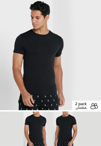 Black Men’s Ralph Lauren 2 Pack Essential Crew Neck T Shirts