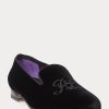 Black Men’s Ralph Lauren Alonzo Embroidered Velvet Dress Shoes Black Men’s Ralph Lauren Alonzo Embroidered Velvet Dress Shoes