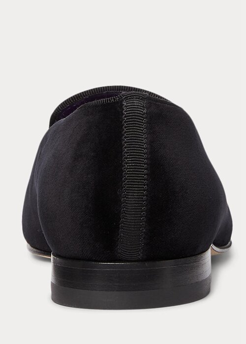 Black Men’s Ralph Lauren Alonzo Embroidered Velvet Dress Shoes Black Men’s Ralph Lauren Alonzo Embroidered Velvet Dress Shoes