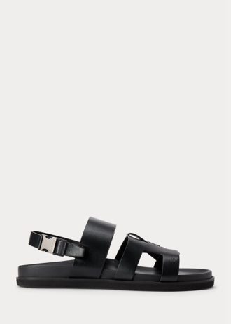 Black Men’s Ralph Lauren Biorn Calfskin Sandals Black Men’s Ralph Lauren Biorn Calfskin Sandals