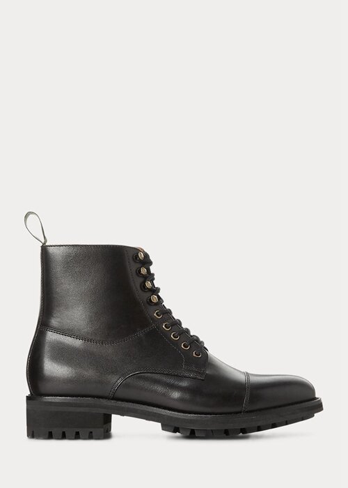 Black Men’s Ralph Lauren Bryson Cap-Toe Leather Boots Black Men’s Ralph Lauren Bryson Cap-Toe Leather Boots