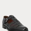 Black Men’s Ralph Lauren Burnished Calfskin Fisherman Sandals