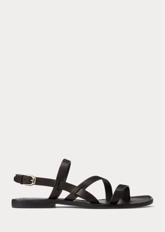 Black Men’s Ralph Lauren Carlion Calfskin Sandals Black Men’s Ralph Lauren Carlion Calfskin Sandals
