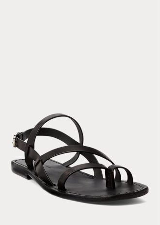 Black Men’s Ralph Lauren Carlion Calfskin Sandals Black Men’s Ralph Lauren Carlion Calfskin Sandals