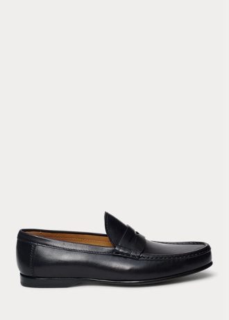 Black Men’s Ralph Lauren Chalmers Calfskin Penny Loafers