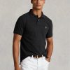 Black Men’s Ralph Lauren Custom Slim Fit Mesh Polo Shirts