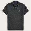 Black Men’s Ralph Lauren Custom Slim Fit Mesh Polo Shirts
