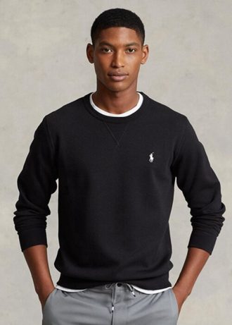 Black Men’s Ralph Lauren Double-knit Pullover   Sweatshirt