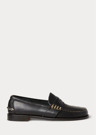 Black Men’s Ralph Lauren Edric Leather Penny Loafers