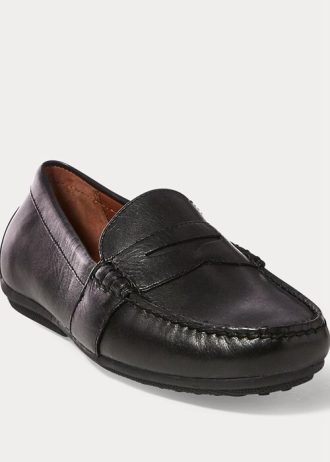 Black Men’s Ralph Lauren Reynold Full-Grain Driver Casual Shoes