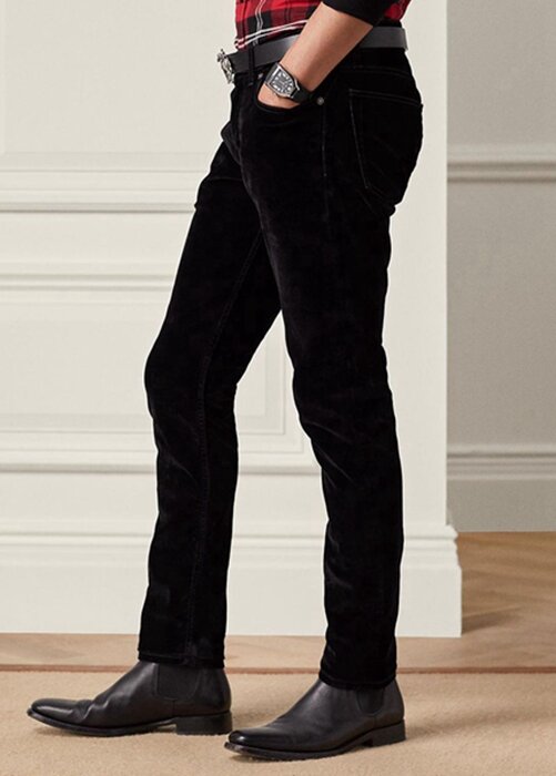 Black Men’s Ralph Lauren Slim Fit Stretch Velvet Jeans Black Men’s Ralph Lauren Slim Fit Stretch Velvet Jeans