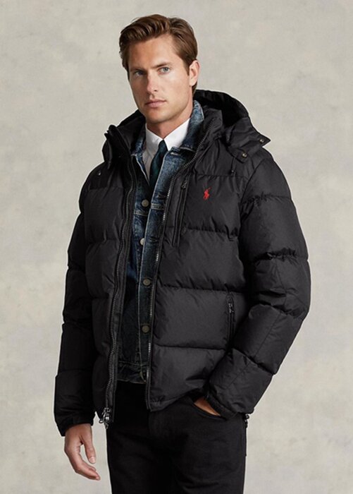 Black Men’s Ralph Lauren Water-Repellent Down Jackets Black Men’s Ralph Lauren Water-Repellent Down Jackets