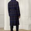 Black / Nacy Men’s Ralph Lauren Plaid Wool Twill Balmacaan Topcoat Coats