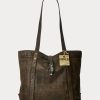 Black Over Brown Women’s Ralph Lauren Leather Tote Bags