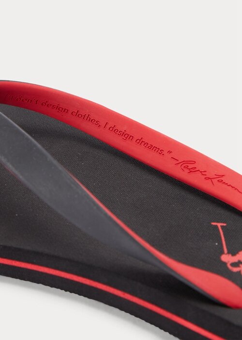 Black / Red Men’s Ralph Lauren Bolt Pony Flip Flops Black / Red Men’s Ralph Lauren Bolt Pony Flip Flops