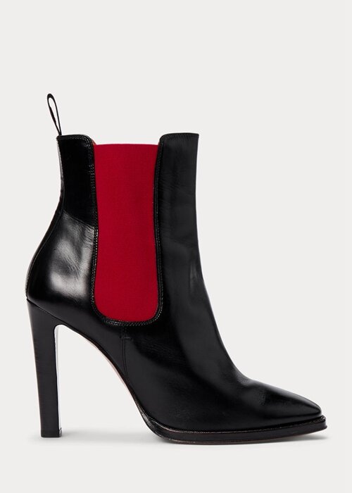 Black / Red Women’s Ralph Lauren Zoie Calfskinie Boots Black / Red Women’s Ralph Lauren Zoie Calfskinie Boots