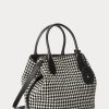 Black/White Houndstooth Women’s Ralph Lauren Houndstooth Medium Bellport Tote Bags Black/White Houndstooth Women’s Ralph Lauren Houndstooth Medium Bellport Tote Bags