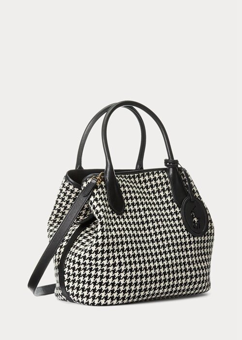 Black/White Houndstooth Women’s Ralph Lauren Houndstooth Medium Bellport Tote Bags Black/White Houndstooth Women’s Ralph Lauren Houndstooth Medium Bellport Tote Bags