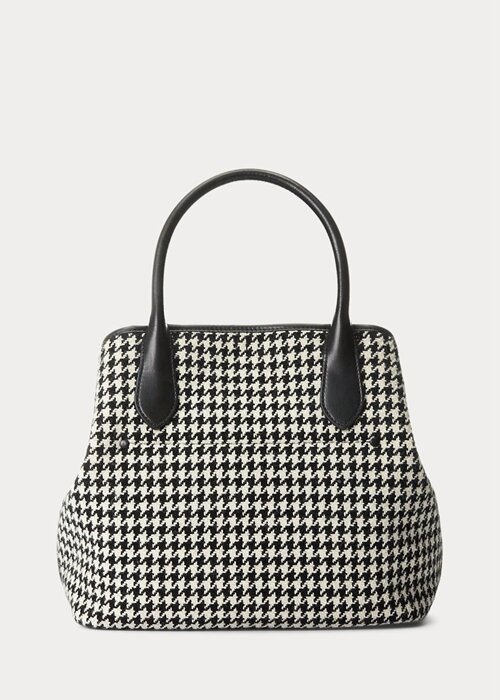Black/White Houndstooth Women’s Ralph Lauren Houndstooth Medium Bellport Tote Bags Black/White Houndstooth Women’s Ralph Lauren Houndstooth Medium Bellport Tote Bags