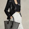 Black/White Houndstooth Women’s Ralph Lauren Houndstooth Medium Bellport Tote Bags Black/White Houndstooth Women’s Ralph Lauren Houndstooth Medium Bellport Tote Bags