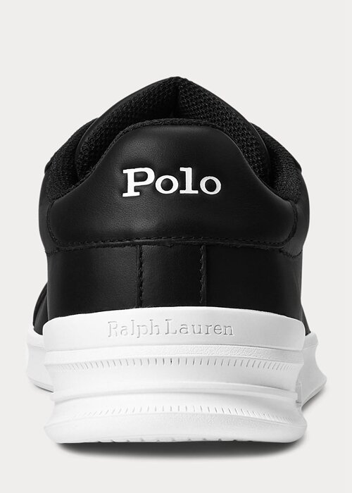 Black / White Men’s Ralph Lauren Heritage Court II Leather Sneakers Black / White Men’s Ralph Lauren Heritage Court II Leather Sneakers