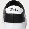 Black / White Men’s Ralph Lauren Longwood Logo Leather Sneakers