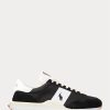 Black / White Men’s Ralph Lauren Train 89 Suede & Oxford Sneakers