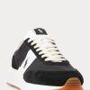 Black / White Men’s Ralph Lauren Train 89 Suede & Oxford Sneakers