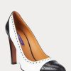 Black / White Women’s Ralph Lauren Ainsley Color-Blocked Calfskin Heels Black / White Women’s Ralph Lauren Ainsley Color-Blocked Calfskin Heels