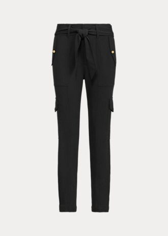 Black Women’s Ralph Lauren Belted Ponte Cargo Pants